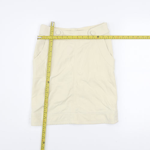 Yera Womens Beige Knee Length Cotton Stretch Pencil Skirt Size 12