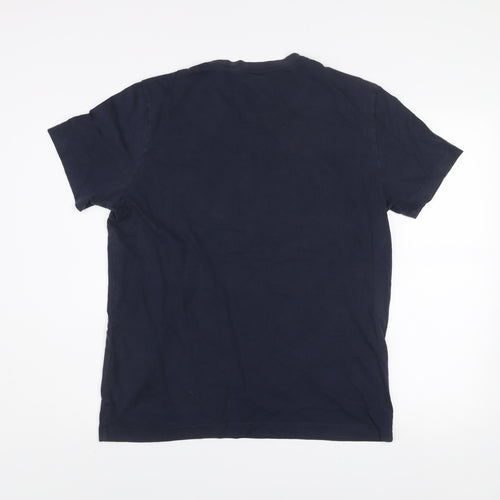 Champion Men’s Blue Cotton Crew Neck Short Sleeve T-Shirt - Large