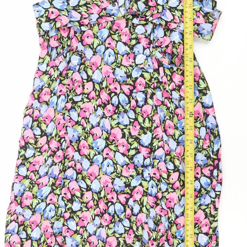 Zara Women's Multicoloured Floral Off Shoulder Bodycon Midi Dress S