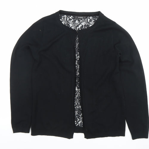 Dunnes Womens Black Lace Front Knit Cardigan Size S