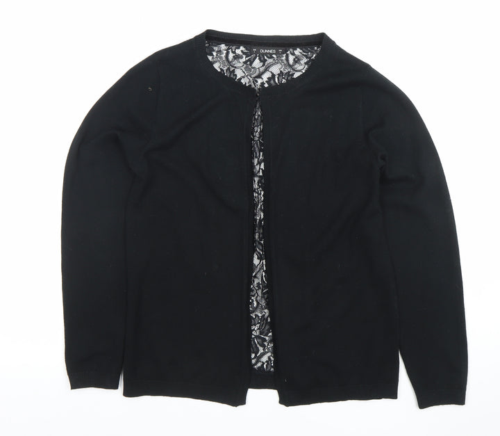 Dunnes Womens Black Lace Front Knit Cardigan Size S