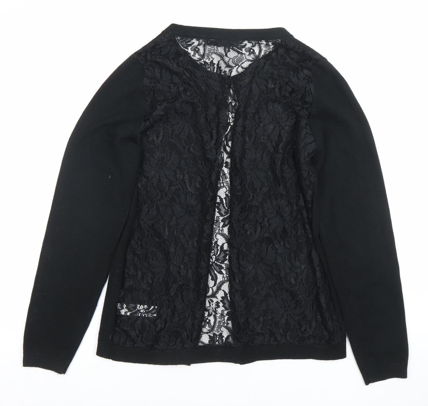 Dunnes Womens Black Lace Front Knit Cardigan Size S