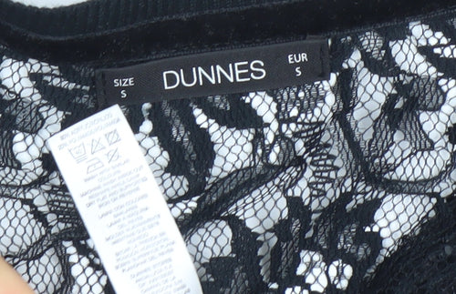 Dunnes Womens Black Lace Front Knit Cardigan Size S
