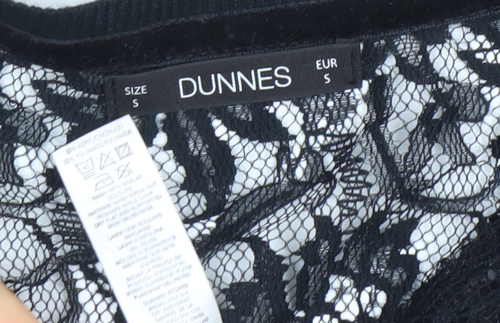 Dunnes Womens Black Lace Front Knit Cardigan Size S
