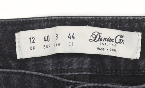 Denim Co. Women's Black Size 12 Slim Jegging Jeans with Ankle Zip