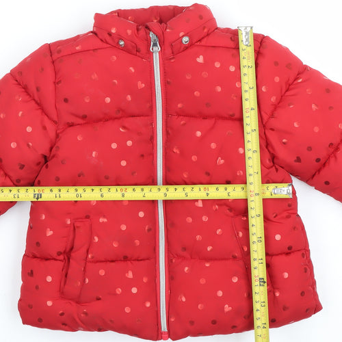 Chicco Girls Red Polka Dot Puffer Jacket 3 Years Winter Coat