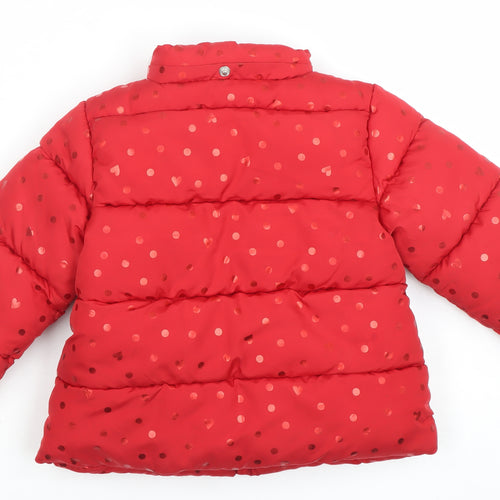 Chicco Girls Red Polka Dot Puffer Jacket 3 Years Winter Coat