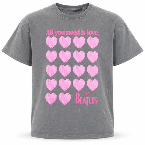 ZARA Girls Grey The Beatles Graphic T-Shirt 10-11 Years All You Need Is Love