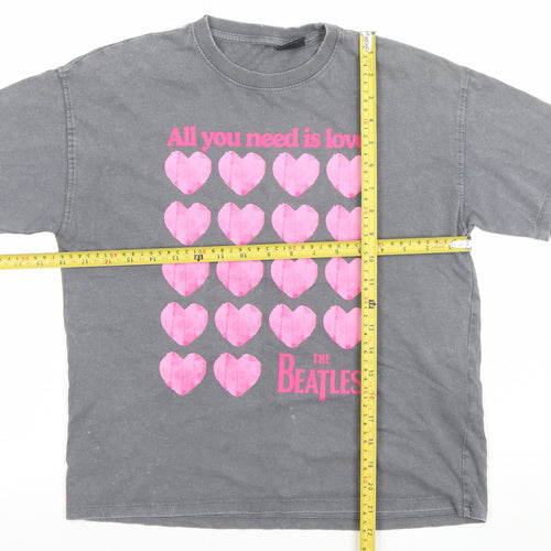 ZARA Girls Grey The Beatles Graphic T-Shirt 10-11 Years All You Need Is Love