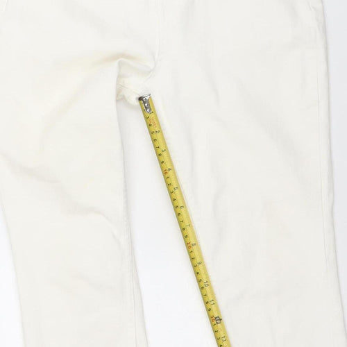Dunnes Women’s Ivory Straight Leg Jeans Size 10 Stretch Denim