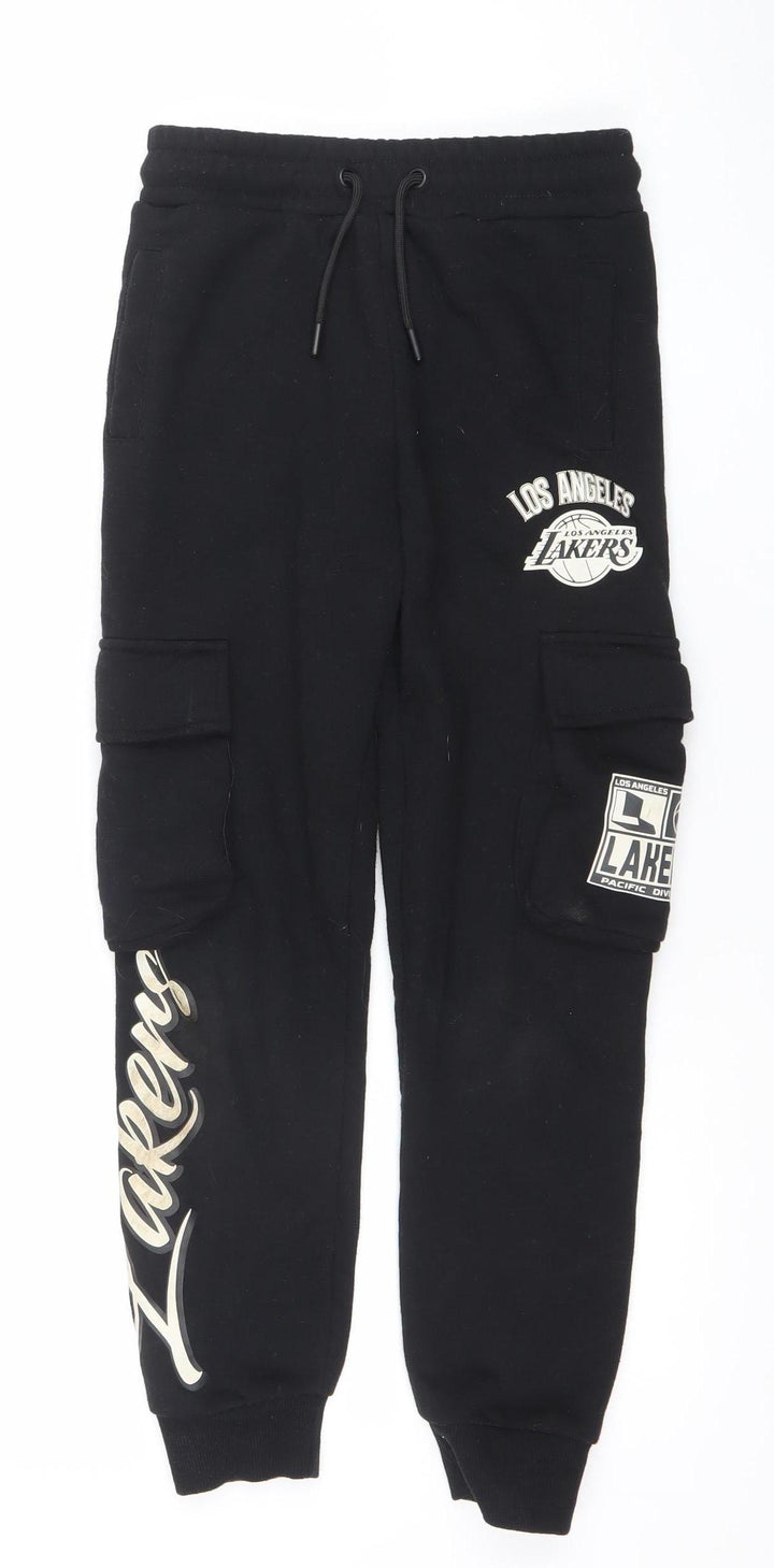 NBA Boys Black Los Angeles Lakers Jogger Sweatpants 9-10 Years Drawstring