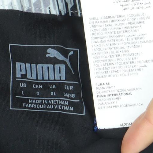 Puma Men Blue Black Colourblock Golf Polo Shirt Size L