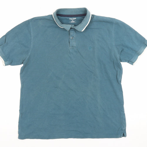 James Pringle Men’s Blue Cotton Short Sleeve Polo Shirt Size M