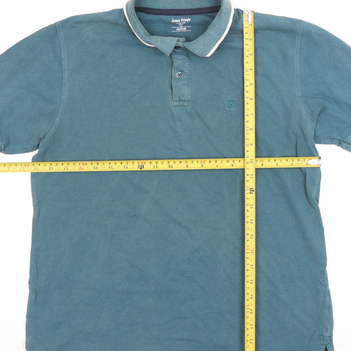 James Pringle Men’s Blue Cotton Short Sleeve Polo Shirt Size M