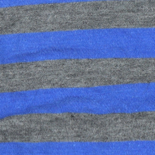 GAP Women's Blue Grey Striped Long Sleeve Cotton Modal T-Shirt Medium