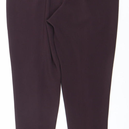 Anamor Womens Purple Size 14 Polyester Stretch Ankle Trousers