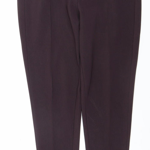 Anamor Womens Purple Size 14 Polyester Stretch Ankle Trousers