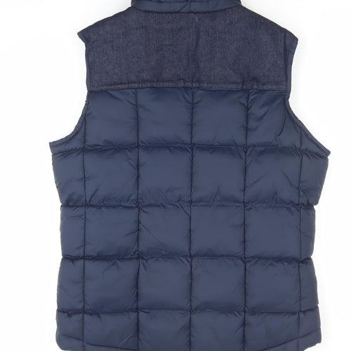 River Island Men's Blue Puffer Waistcoat S Regular Fit Padded Bodywarmer