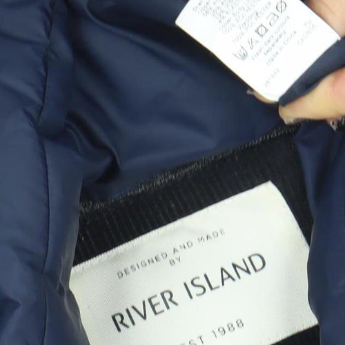 River Island Men's Blue Puffer Waistcoat S Regular Fit Padded Bodywarmer