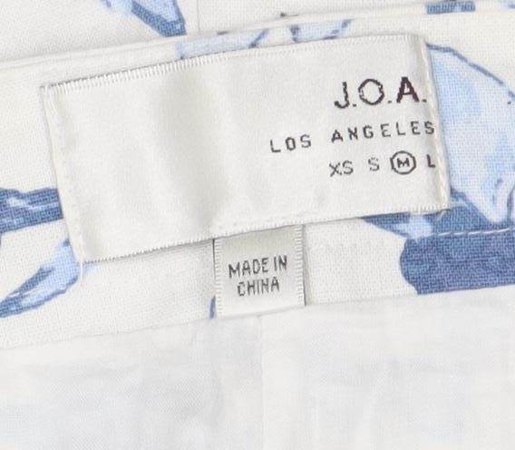 Joie Womens White Blue Floral Chino Shorts XS Cotton Silk