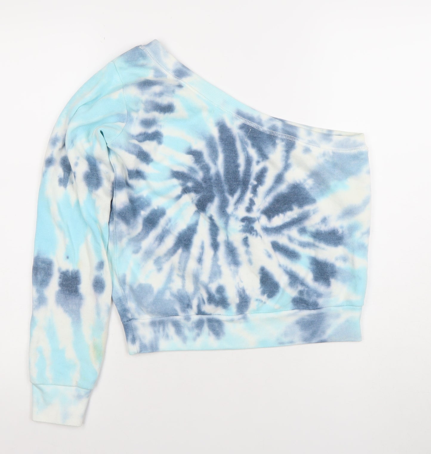 Ocean Drive Women Blue Tie Dye One Shoulder Sweatshirt Size S