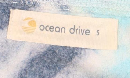 Ocean Drive Women Blue Tie Dye One Shoulder Sweatshirt Size S