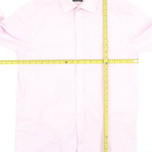 Marks and Spencer Mens Pink Regular Fit Long Sleeve Formal Shirt 15in 38cm