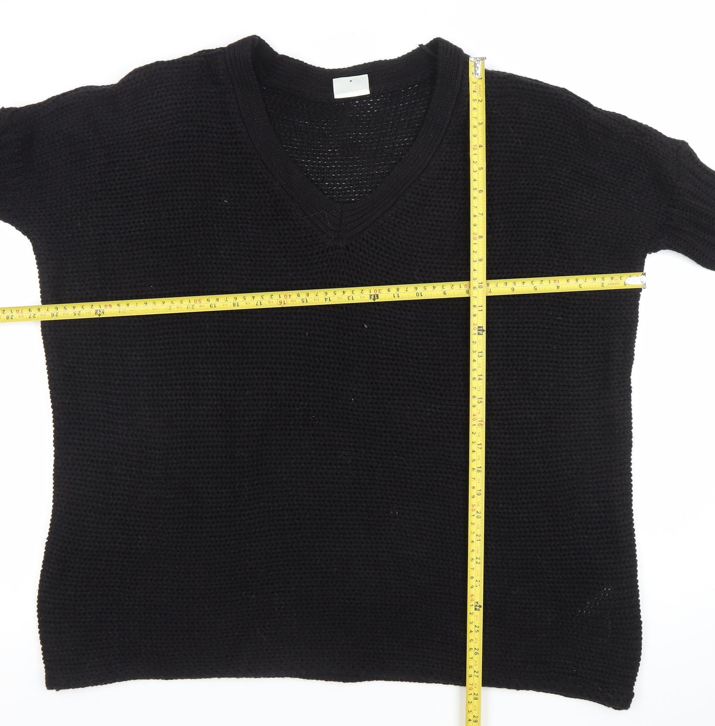 Noisy May Women’s Black Acrylic Knit V-Neck Jumper Size M