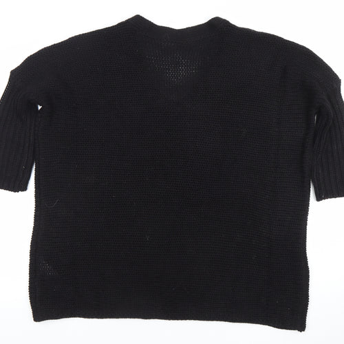 Noisy May Women’s Black Acrylic Knit V-Neck Jumper Size M