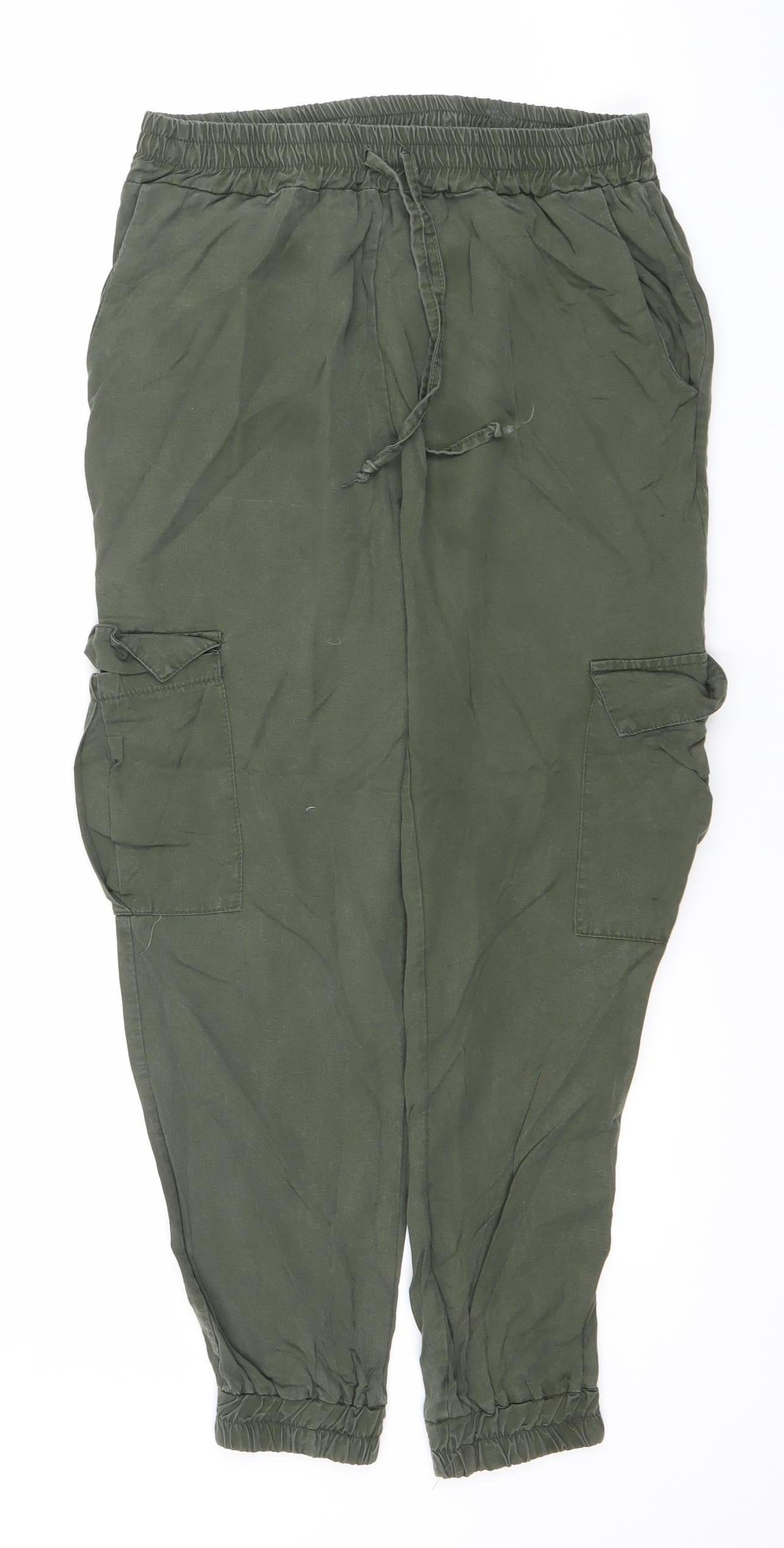 Mixerì Women’s Green Lyocell Jogger Trousers Size M