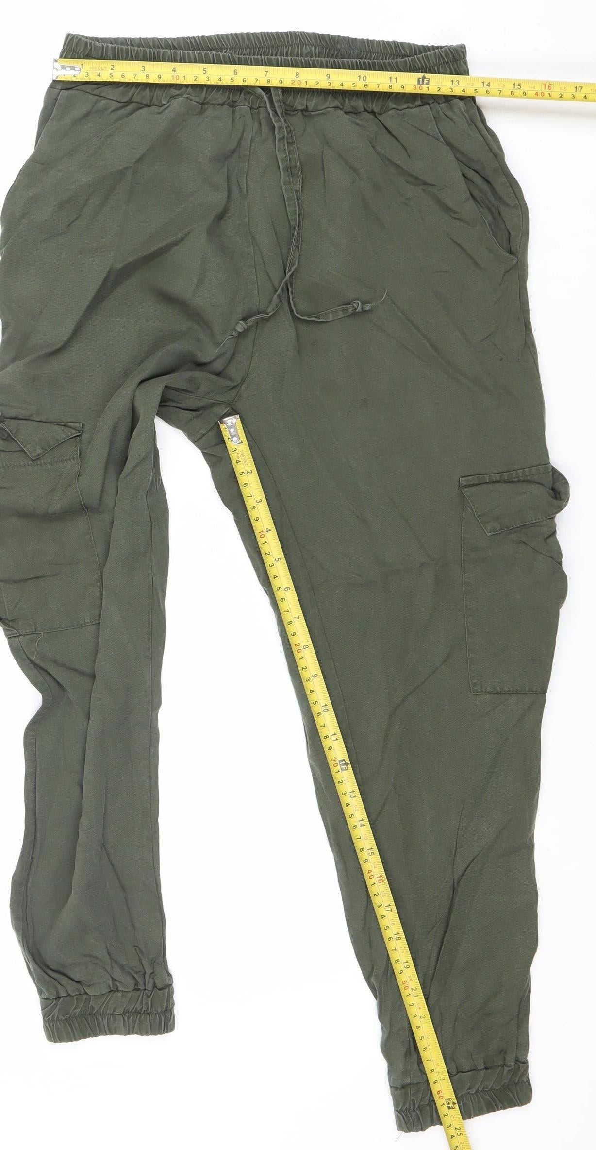 Mixerì Women’s Green Lyocell Jogger Trousers Size M