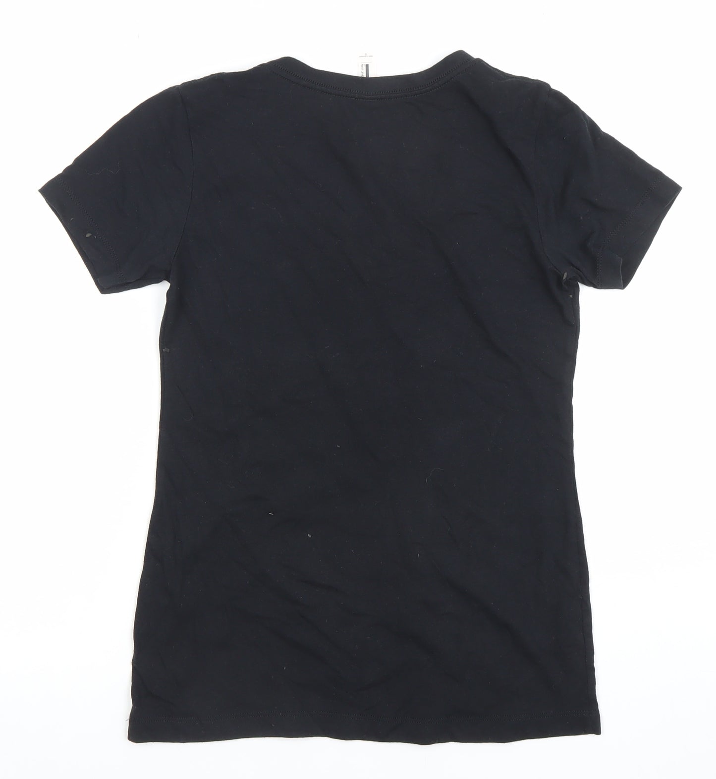 Ideal by Next Level Women's Black Baby Shark V-Neck Cotton T-Shirt Size S