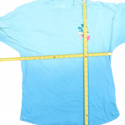 Disney Women’s Blue Long Sleeve XS Mickey Mouse Ombre T-Shirt