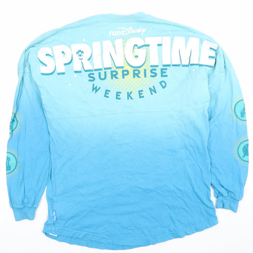 Disney Women’s Blue Long Sleeve XS Mickey Mouse Ombre T-Shirt