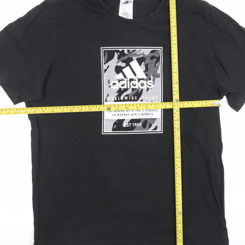 Adidas Mens Black XL Graphic Logo Short Sleeve Cotton T-Shirt