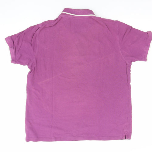 James Pringle Men’s Purple Cotton Polo Shirt Size M Short Sleeve