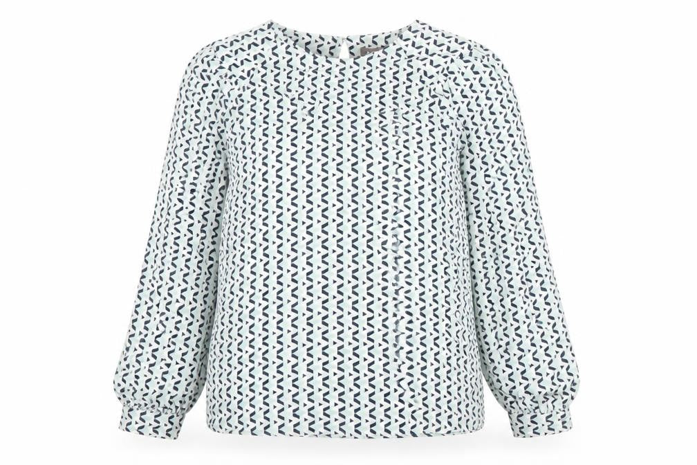 Front view of Max Women’s Multicoloured Geometric Long Sleeve Blouse UK 14