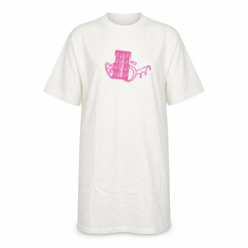 Love Island Women’s White Cotton T-Shirt Dress Size S Crew Neck Short Sleeve