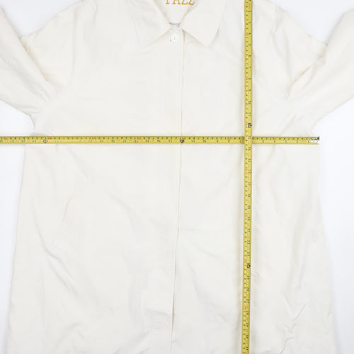 YAZZ Women’s White Long Rain Coat Size 24 Polyester Lined