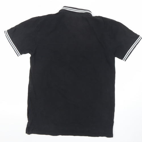 Firetrap London Men's Black Short Sleeve Cotton Polo Shirt Size S