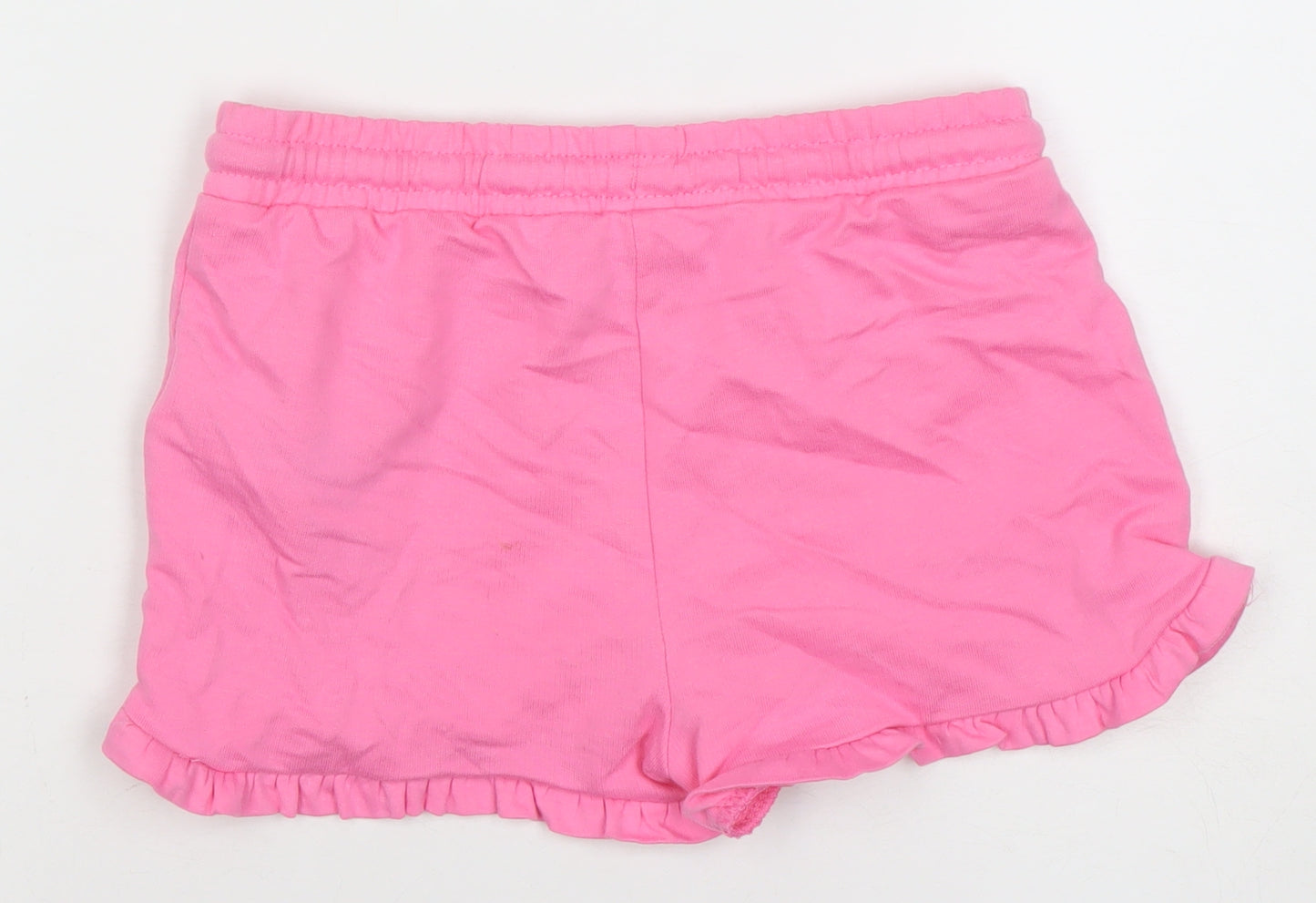 Disney Girls Pink Stitch Sweat Shorts 9 Years Elastic Waist Casual Summer