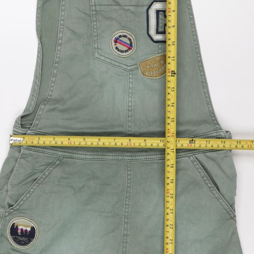 Marks and Spencer Girls Green Pinafore Dress 12-13 Years Embroidered Casual