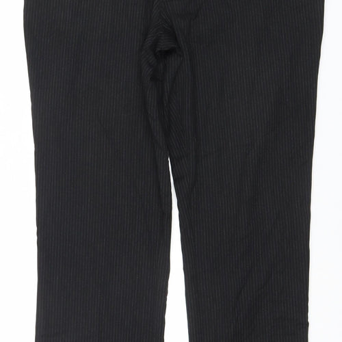 Next Men Black Regular Fit Pinstripe Dress Trousers 36L