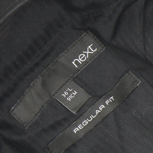 Next Men Black Regular Fit Pinstripe Dress Trousers 36L