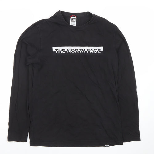 The North Face Men's Black Long Sleeve Logo Cotton T-Shirt Size S