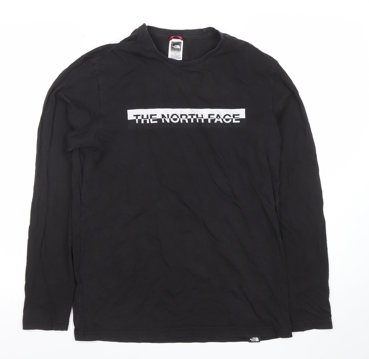 The North Face Men's Black Long Sleeve Logo Cotton T-Shirt Size S