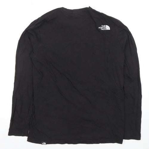The North Face Men's Black Long Sleeve Logo Cotton T-Shirt Size S
