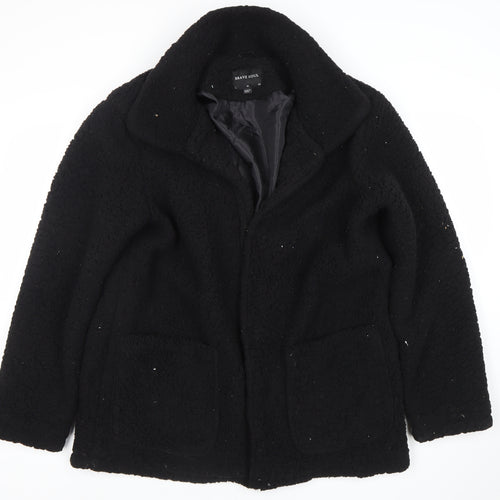 Brave Soul Women’s Black Fleece Lined Mid-Length Coat Size 14