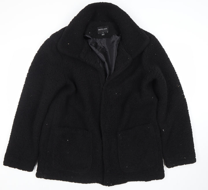Brave Soul Women’s Black Fleece Lined Mid-Length Coat Size 14
