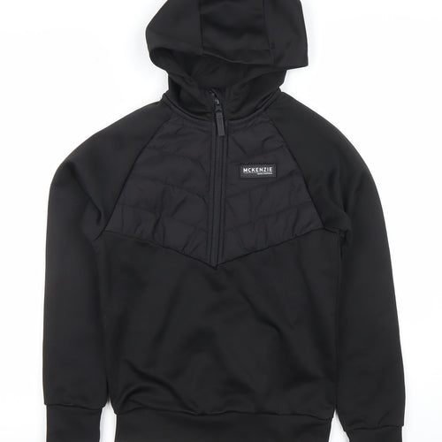 McKenzie Boys Black 8-10 Years 1/2 Zip Hooded Pullover Sweatshirt